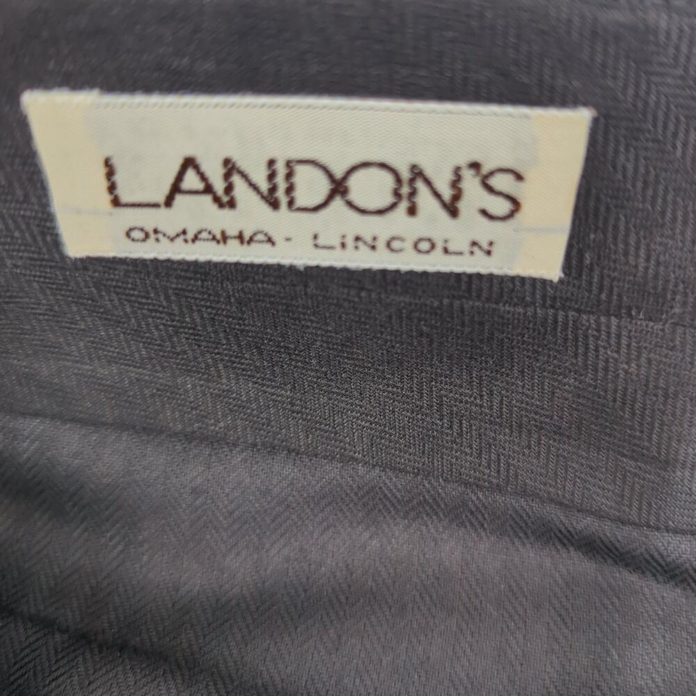 EUC Landon's Pleated Gray Wool Dress Pants Mens 35.5 x 28.5 Pockets Dry Clean - Picture 11 of 11